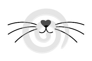 Vector flat cat heart nose