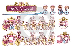 Vector flat Cinderella carriage