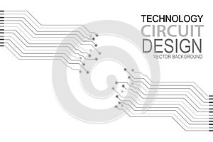Vector flat circuit board illustration. Vector microchip background