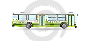 Vector flat city transit bus public transport vehicle