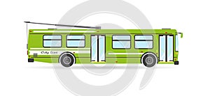 Vector flat city transit eco trolleybus public transport vehicle