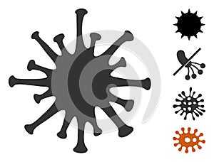 Vector Flat Coronavirus Icon with Bonus Icons