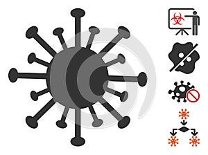 Vector Flat Coronavirus Icon with Bonus Icons