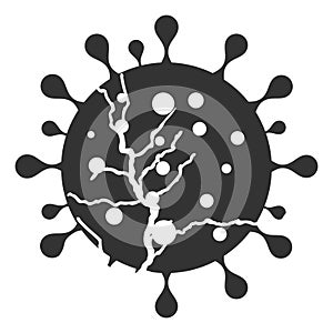 Vector Flat Corrupted Coronavirus Icon