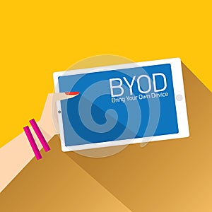 Vector flat design concept of BYOD