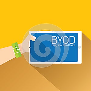 Vector flat design concept of BYOD