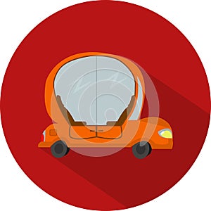 Vector Flat Design Icon of Car Autopilot