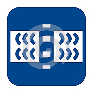 Vector flat design icon of guided wave testing.