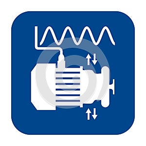 Vector flat design icon of vibration analysis.