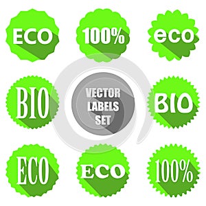 Vector flat eco labels set