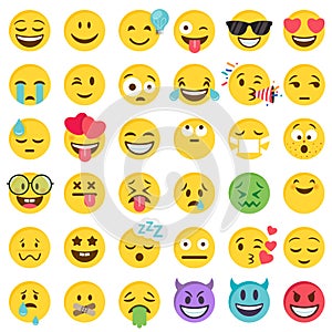 Vector Flat Emoticon big set