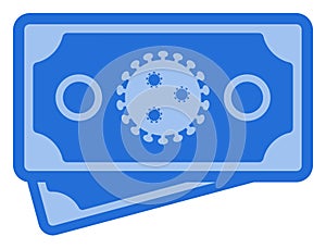 Vector Flat Flu Virus Banknotes Icon
