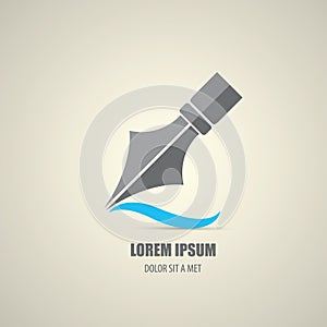 Vector flat Fountain pen icon isolated