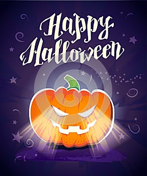 Vector flat halloween card, advertisement, banner, poster, placard, party invitation, flayer design.