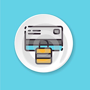 Vector flat icon. Bank card block. UI/UX user interface.