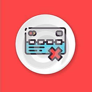 Vector flat icon bank card is not active. UI/UX user interface.