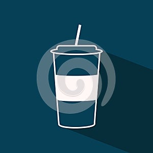 Vector flat icon of beverage or drink cup