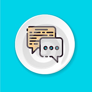 Vector flat icon business conversation. Button for web or mobile app.