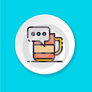 Vector flat icon business conversation. Elevator pitch. Button for web or mobile app.