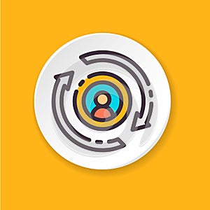 Vector flat icon HR-change. Button for web or mobile app.