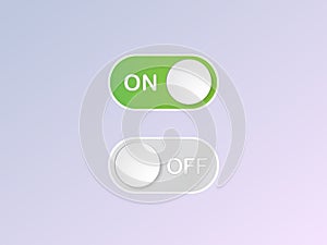 Vector flat icon On and Off Toggle switch button