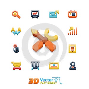 Vector flat icon set