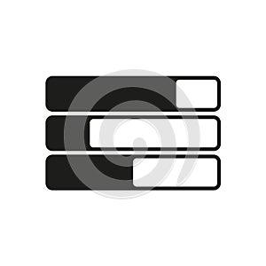 Vector flat icon settings sliders on a black and white background