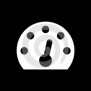 Vector flat icon speedometer on a black and white background