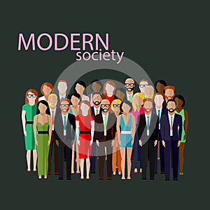 Vector flat illustration of business or politics community.