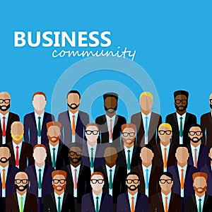 Vector flat illustration of business or politics community.