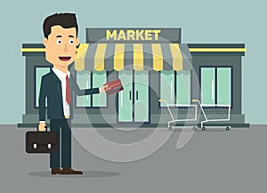 Vector flat illustration of a businessman with