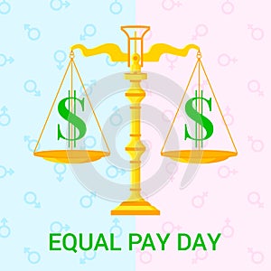 Vector flat illustration for Equal Pay Day.