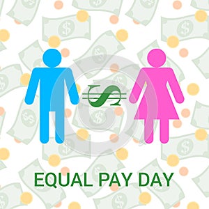 Vector flat illustration for Equal Pay Day.