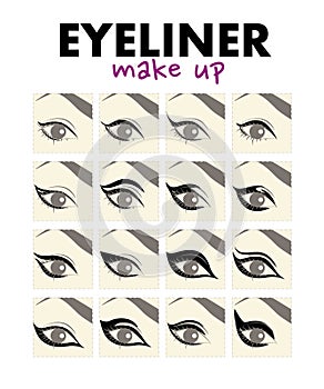 Vector flat illustration of eyeliner make up.