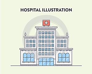 Vector flat illustration of a hospital building