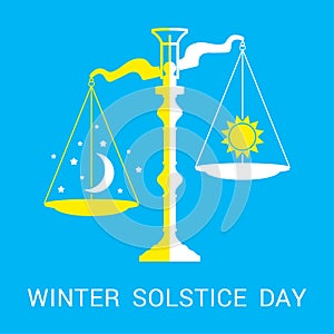 Vector flat illustration of winter solstice.