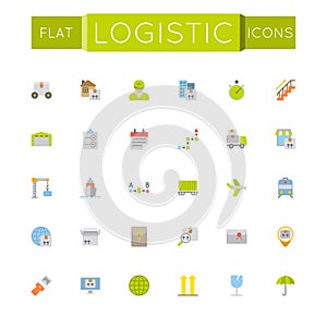 Vector Flat Logistic Icons