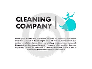 Vector flat logo design for cleaning company.
