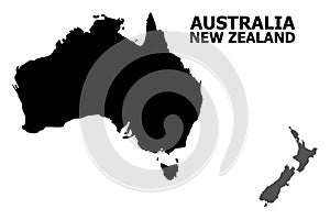 Vector Flat Map of Australia and New Zealand with Caption