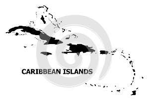 Vector Flat Map of Caribbean Islands with Name photo