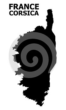 Vector Flat Map of Corsica with Caption
