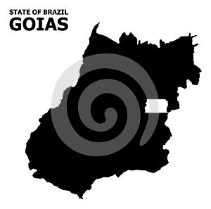 Vector Flat Map of Goias State with Name