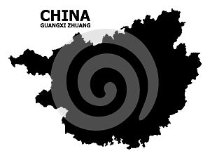Vector Flat Map of Guangxi Zhuang Region with Caption