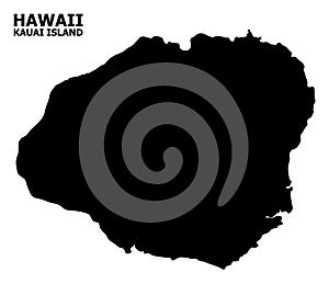 Vector Flat Map of Kauai Island with Caption photo