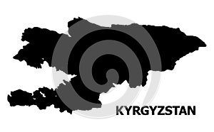 Vector Flat Map of Kyrgyzstan with Name photo