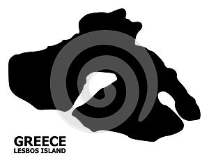 Vector Flat Map of Lesbos Island with Name