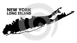 Vector Flat Map of Long Island with Caption photo