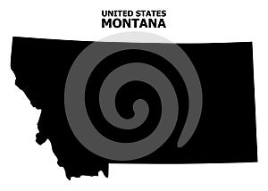 Vector Flat Map of Montana State with Caption