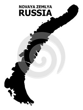 Vector Flat Map of Novaya Zemlya Islands with Name