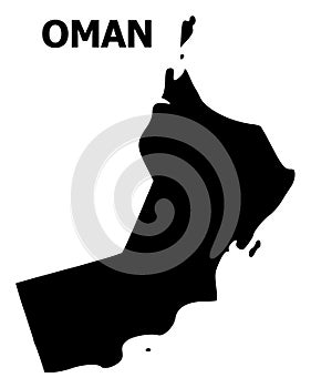 Vector Flat Map of Oman with Caption